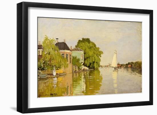 Houses on the Achterzaan-Claude Monet-Framed Art Print