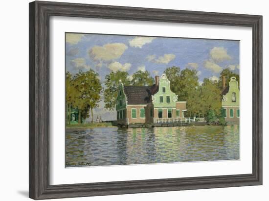 Houses on the Bank of the River Zaan, 1871/72-Claude Monet-Framed Giclee Print