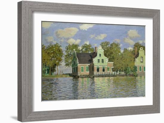 Houses on the Bank of the River Zaan, 1871/72-Claude Monet-Framed Giclee Print