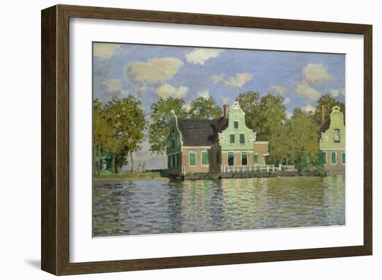 Houses on the Bank of the River Zaan, 1871/72-Claude Monet-Framed Giclee Print