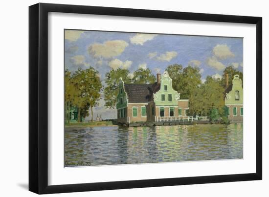 Houses on the Bank of the River Zaan, 1871/72-Claude Monet-Framed Giclee Print