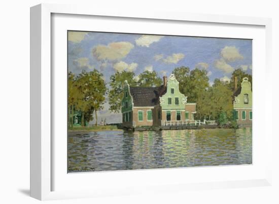 Houses on the Bank of the River Zaan, 1871/72-Claude Monet-Framed Giclee Print