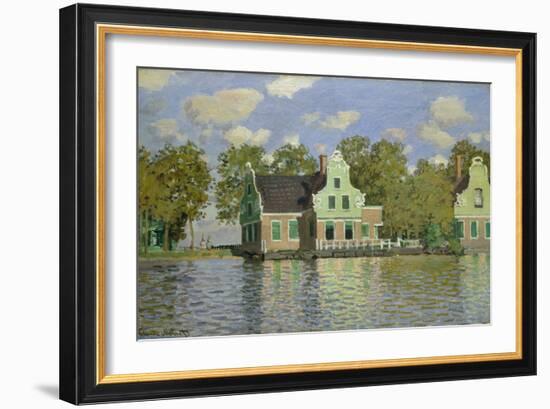 Houses on the Bank of the River Zaan, 1871/72-Claude Monet-Framed Giclee Print