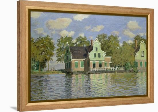 Houses on the Bank of the River Zaan, 1871/72-Claude Monet-Framed Premier Image Canvas