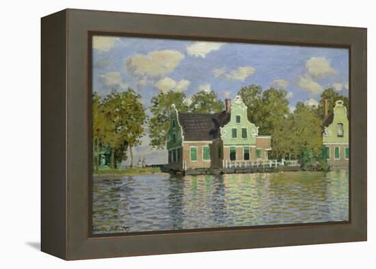 Houses on the Bank of the River Zaan, 1871/72-Claude Monet-Framed Premier Image Canvas