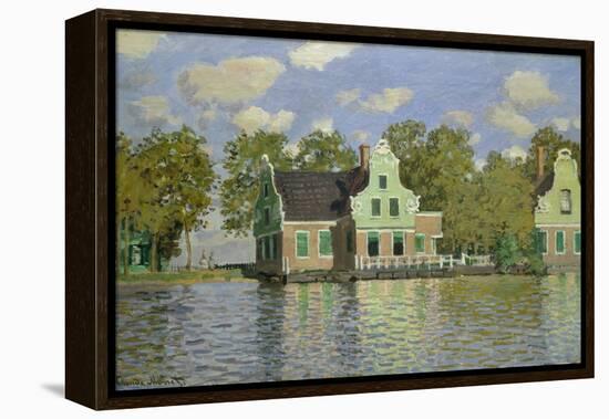 Houses on the Bank of the River Zaan, 1871/72-Claude Monet-Framed Premier Image Canvas