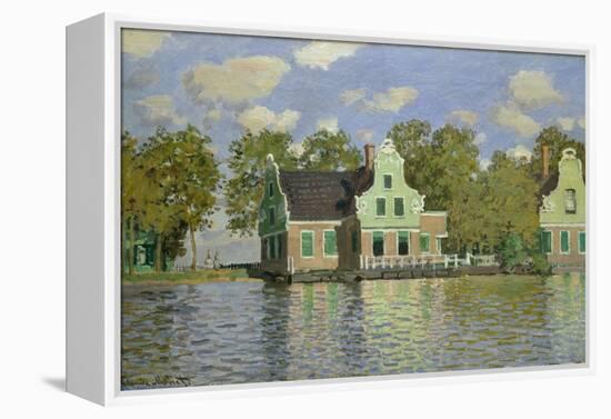 Houses on the Bank of the River Zaan, 1871/72-Claude Monet-Framed Premier Image Canvas