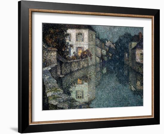 Houses on the Canal, Nemours; Maisons Sur Le Canal, Nemours-Henri Eugene Augustin Le Sidaner-Framed Giclee Print