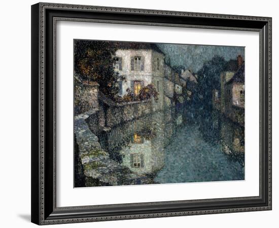 Houses on the Canal, Nemours; Maisons Sur Le Canal, Nemours-Henri Eugene Augustin Le Sidaner-Framed Giclee Print