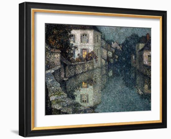Houses on the Canal, Nemours; Maisons Sur Le Canal, Nemours-Henri Eugene Augustin Le Sidaner-Framed Giclee Print