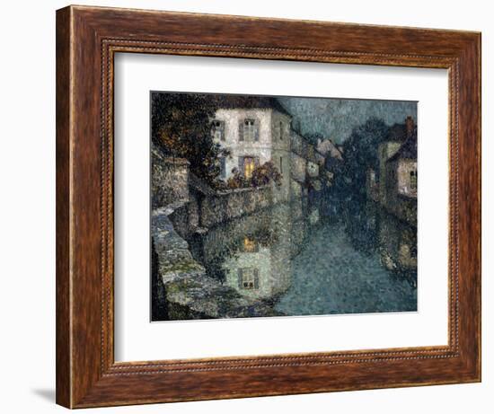 Houses on the Canal, Nemours-Henri Eugene Augustin Le Sidaner-Framed Giclee Print