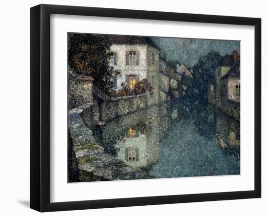 Houses on the Canal, Nemours-Henri Eugene Augustin Le Sidaner-Framed Giclee Print