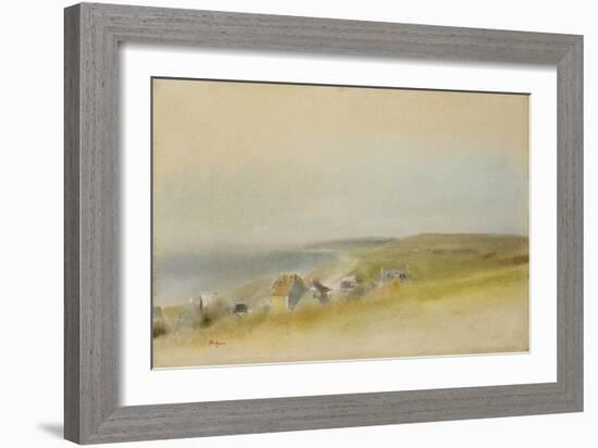 Houses on the Cliff Edge at Villers-Sur-Mer, 1869-Edgar Degas-Framed Giclee Print