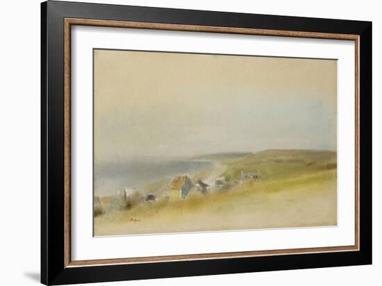 Houses on the Cliff Edge at Villers-Sur-Mer, 1869-Edgar Degas-Framed Giclee Print