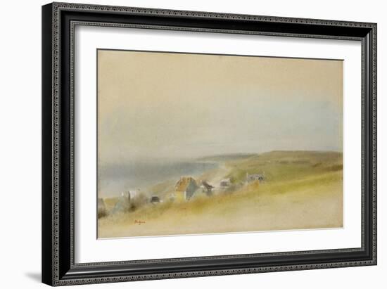 Houses on the Cliff Edge at Villers-Sur-Mer, 1869-Edgar Degas-Framed Giclee Print