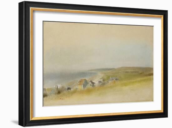 Houses on the Cliff Edge at Villers-Sur-Mer, 1869-Edgar Degas-Framed Giclee Print