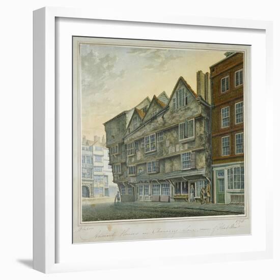 Houses on the Corner of Chancery Lane and Fleet Street, City of London, 1798-William Capon-Framed Giclee Print