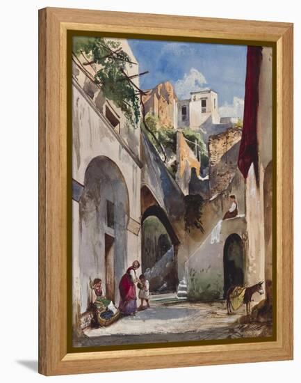 Houses on the Costiera of the Sorrentine Peninsula-Giacinto Gigante-Framed Premier Image Canvas