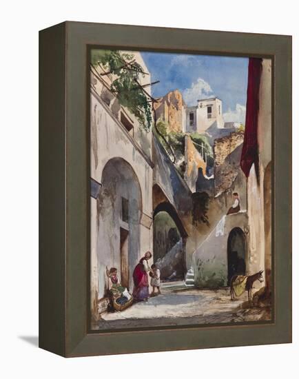 Houses on the Costiera of the Sorrentine Peninsula-Giacinto Gigante-Framed Premier Image Canvas