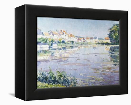 Houses on the Lake in Boitsfort-Paul Mathieu-Framed Premier Image Canvas