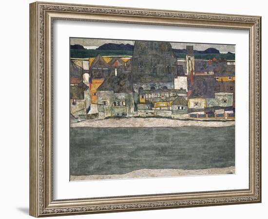 Houses on the River (The Old Tow), 1914-Egon Schiele-Framed Giclee Print