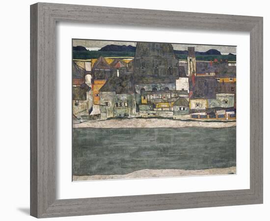 Houses on the River (The Old Tow), 1914-Egon Schiele-Framed Giclee Print