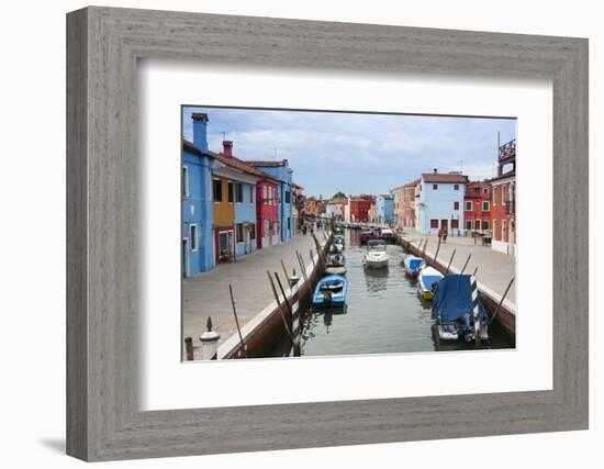 Houses on the waterfront, Burano, Venice, Veneto, Italy.-Nico Tondini-Framed Photographic Print