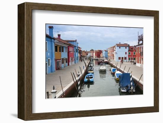 Houses on the waterfront, Burano, Venice, Veneto, Italy.-Nico Tondini-Framed Photographic Print