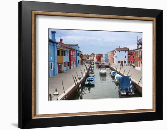 Houses on the waterfront, Burano, Venice, Veneto, Italy.-Nico Tondini-Framed Photographic Print