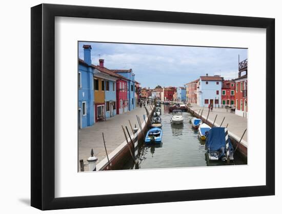 Houses on the waterfront, Burano, Venice, Veneto, Italy.-Nico Tondini-Framed Photographic Print