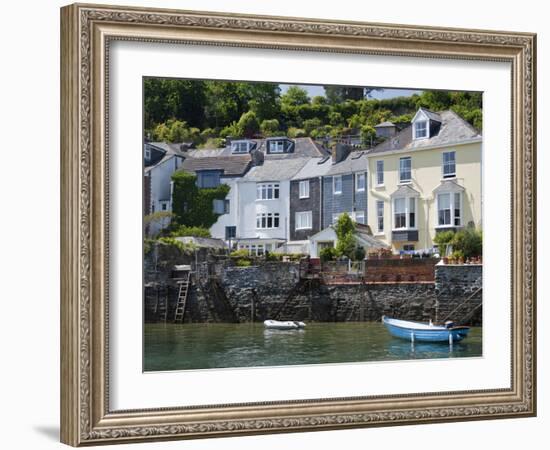 Houses on the Waters Edge in Fowey, Cornwall, England, United Kingdom, Europe-David Clapp-Framed Photographic Print