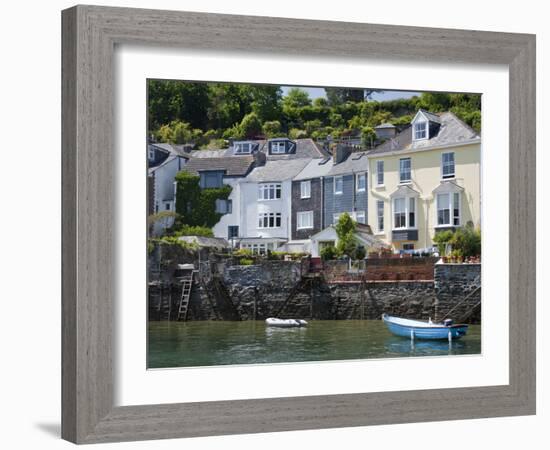 Houses on the Waters Edge in Fowey, Cornwall, England, United Kingdom, Europe-David Clapp-Framed Photographic Print