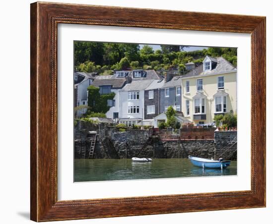 Houses on the Waters Edge in Fowey, Cornwall, England, United Kingdom, Europe-David Clapp-Framed Photographic Print