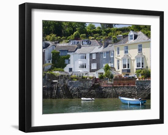 Houses on the Waters Edge in Fowey, Cornwall, England, United Kingdom, Europe-David Clapp-Framed Photographic Print