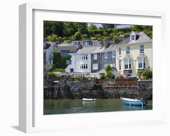 Houses on the Waters Edge in Fowey, Cornwall, England, United Kingdom, Europe-David Clapp-Framed Photographic Print