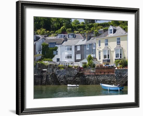 Houses on the Waters Edge in Fowey, Cornwall, England, United Kingdom, Europe-David Clapp-Framed Photographic Print