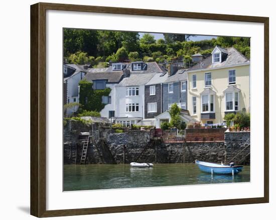 Houses on the Waters Edge in Fowey, Cornwall, England, United Kingdom, Europe-David Clapp-Framed Photographic Print