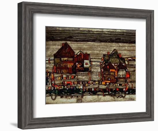 Houses with Laundry, Also Called Suburb II, 1914-Egon Schiele-Framed Giclee Print