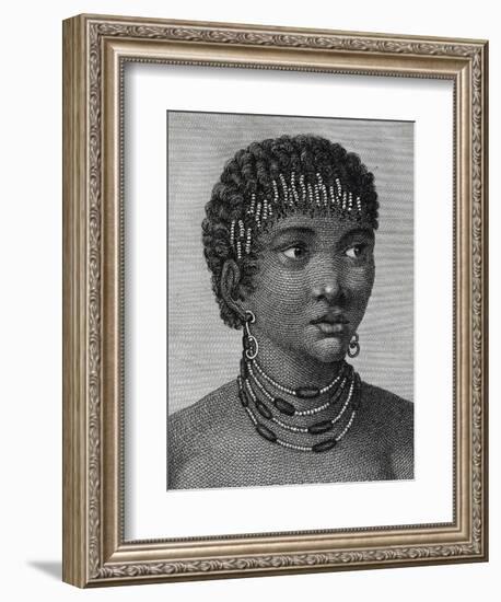 Housouana Woman, Engraving from Travels into Interior of Africa Via Cape of Good Hope-Francois Le Vaillant-Framed Giclee Print