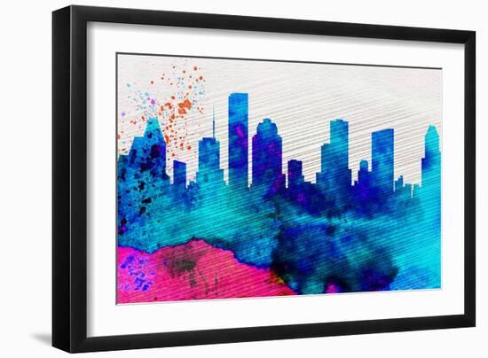 Houston City Skyline-NaxArt-Framed Art Print