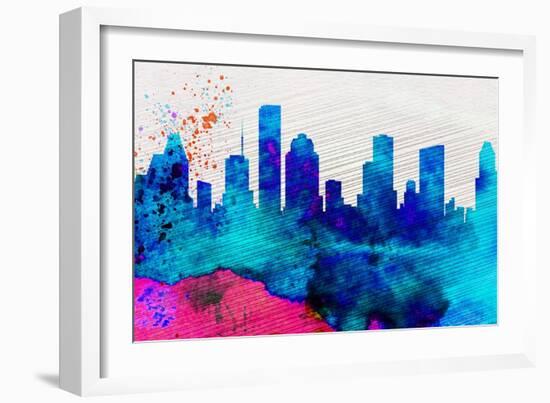 Houston City Skyline-NaxArt-Framed Art Print