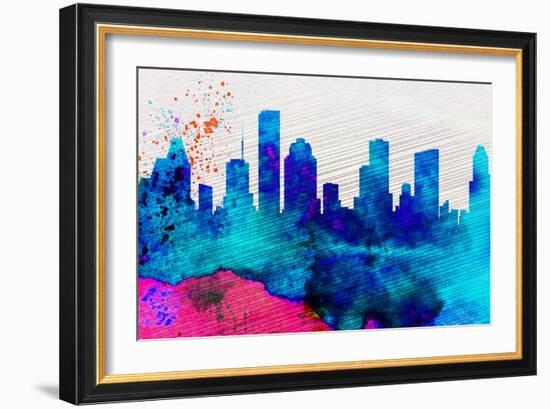 Houston City Skyline-NaxArt-Framed Art Print