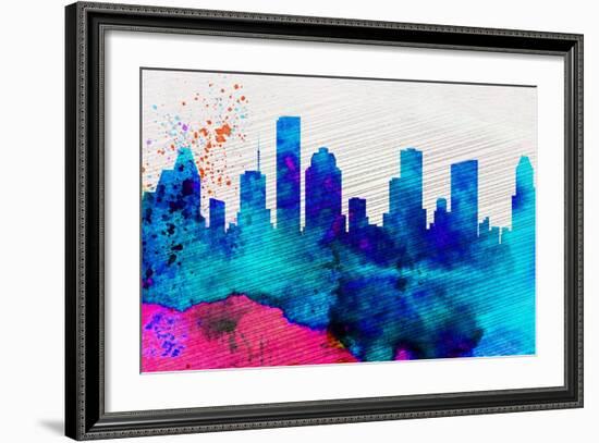 Houston City Skyline-NaxArt-Framed Art Print