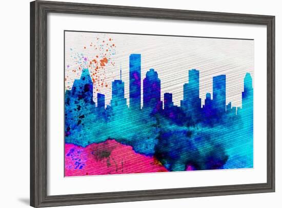 Houston City Skyline-NaxArt-Framed Art Print