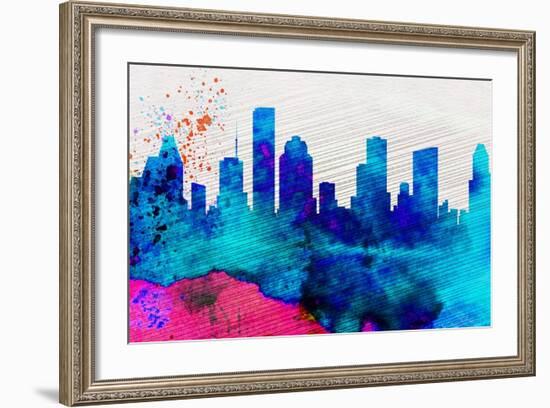 Houston City Skyline-NaxArt-Framed Art Print