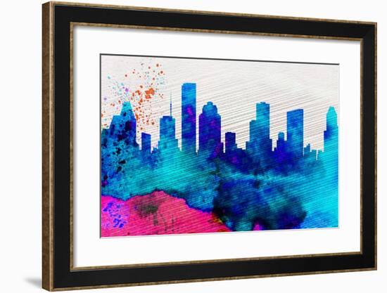 Houston City Skyline-NaxArt-Framed Art Print