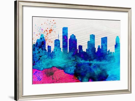 Houston City Skyline-NaxArt-Framed Art Print