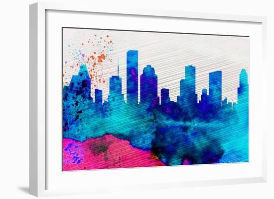 Houston City Skyline-NaxArt-Framed Art Print