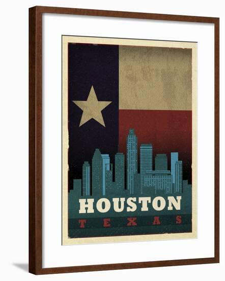 Houston Flag-Red Atlas Designs-Framed Giclee Print