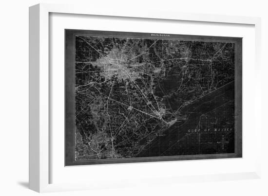 Houston Map A-GI ArtLab-Framed Giclee Print